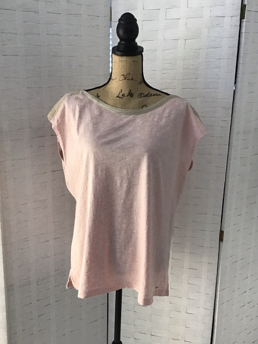 Tommy Hilfiger Light Pink Cap Sleeve Tank with Contrast Trim